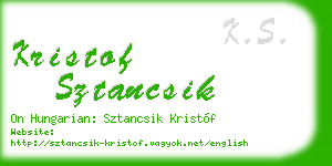 kristof sztancsik business card
